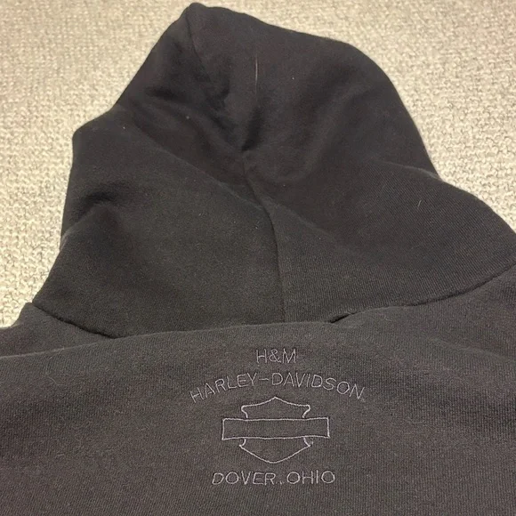Harley Davidson Black Men's 1/4 Zip Hoodie XL - Picture 11 of 12